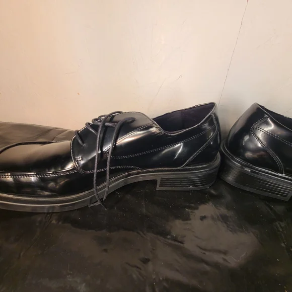 American Eagle men's black patent leather square toe Shoes Size 12 - Picture 7 of 11